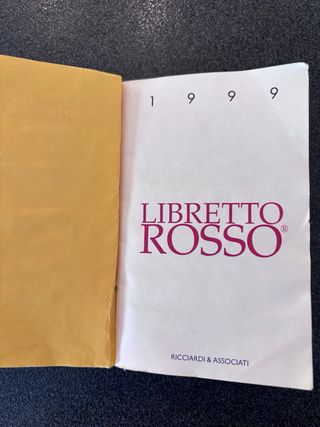 Libretto Rosso 1999 Ferrari Auto Avio Costruzioni