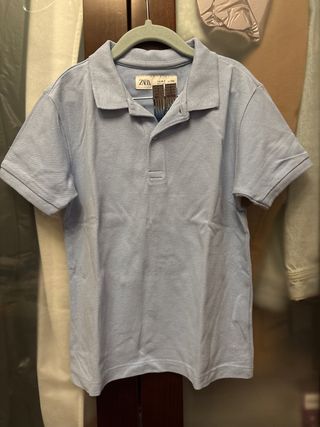 Polo niño Zara azul talla 6-7 (120cm)