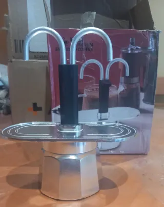 Cafetera Aluminio Doble Taza Nueva