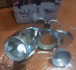 Cafetera Aluminio Doble Taza Nueva