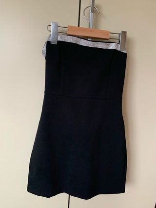 Vestido fiesta negro con pedrería