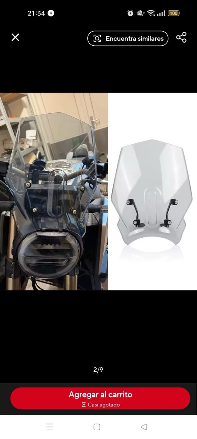 Parabrisas moto ahumado con soportes