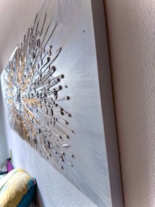 Cuadro Moderno 3D Plata y Oro