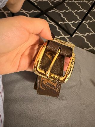 Cintura Louis Vuitton Marrone Oro Fibbia Logo