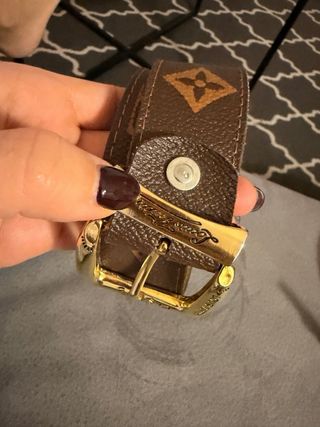 Cintura Louis Vuitton Marrone Oro Fibbia Logo