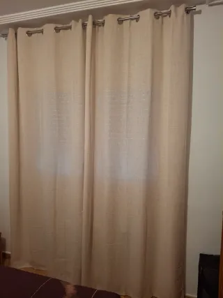 Cortinas Beige de Tela efecto lino 150x260