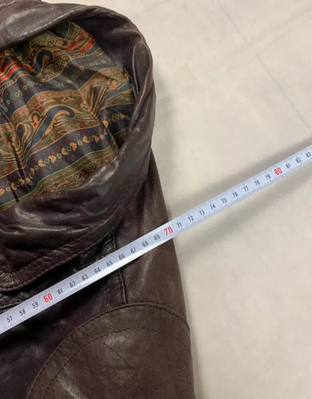 Chaqueta Bomber Cuero Vintage Marrón.M.