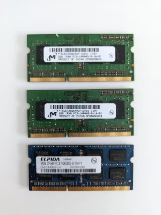 3x 2GB RAM PC3 10600S DDR3