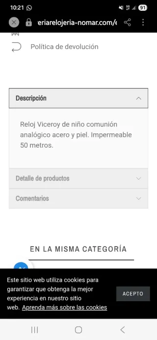 Reloj Viceroy Niño(sin pila)