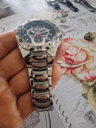 Orologio Chronotech Uomo Blu e Argento