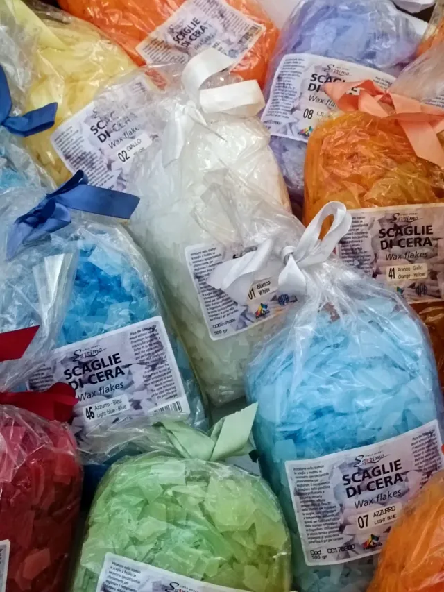 Set 24 confezioni cera candele + 2 stampi