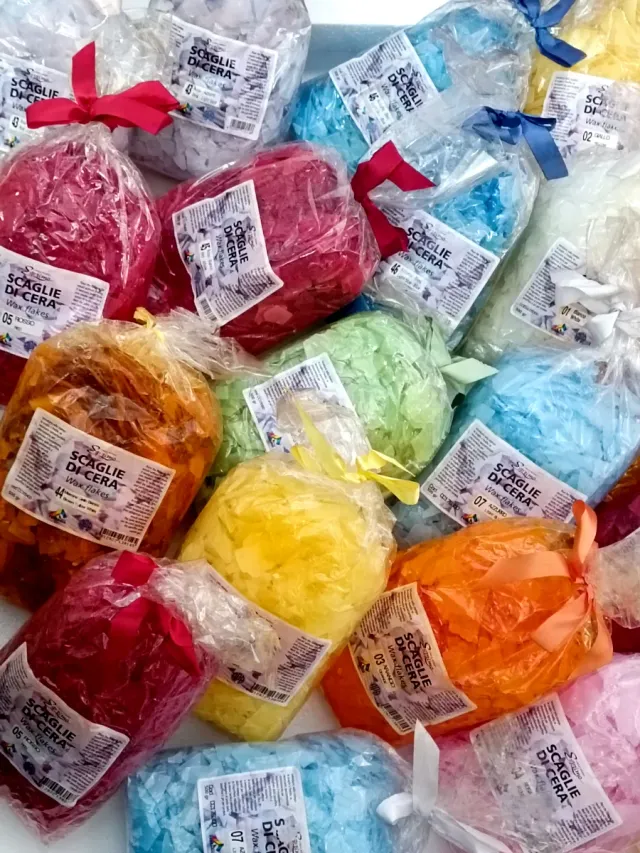 Set 24 confezioni cera candele + 2 stampi