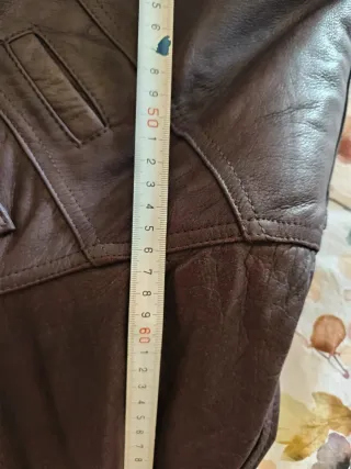 Chaqueta Bomber Cuero Marrón Talla L