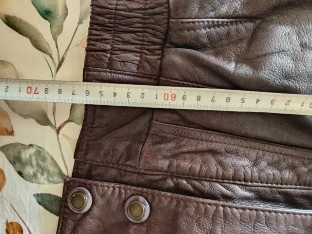 Chaqueta Bomber Cuero Marrón Talla L