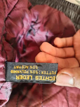 Chaqueta Bomber Cuero Marrón Talla L