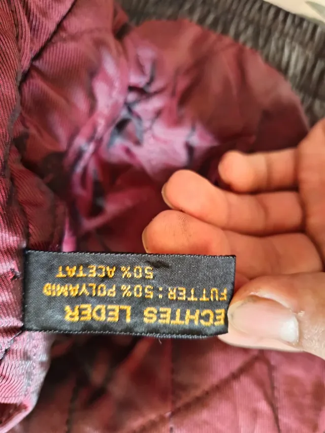 Chaqueta Bomber Cuero Marrón Talla L