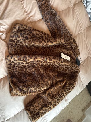 Abrigo pelo leopardo mujer