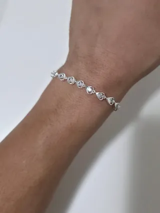 Pulsera de Plata 925 - 18/20 cm - Corazones