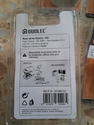 4 Bases Aéreas Bipolares DUOLEC 16A