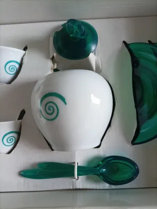 Set caffè vintage per due in vetro