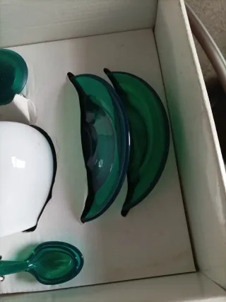 Set caffè vintage per due in vetro