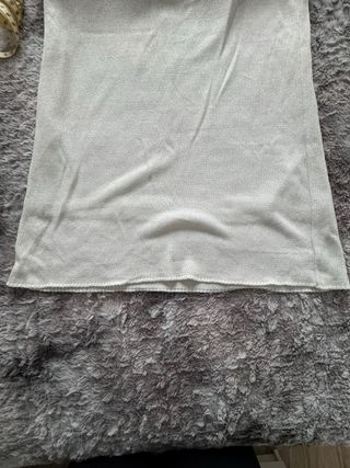 Falda larga recta punto beige