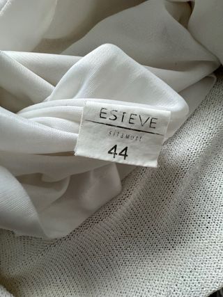 Falda larga recta punto beige