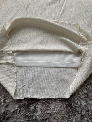 Falda larga recta punto beige