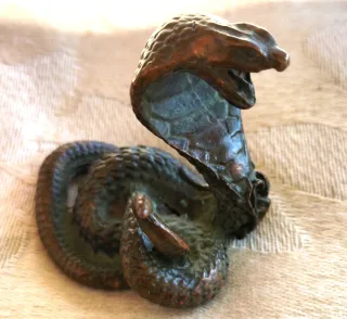 Figura Cobra Bronce Vintage Pequeña