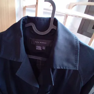 Gabardina Zara Negra Talla M