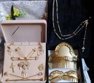 Aderezo Fallera Niña Completo Oro y Perlas