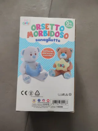 Orsetto Morbidisoso Sonaglietto Neonato