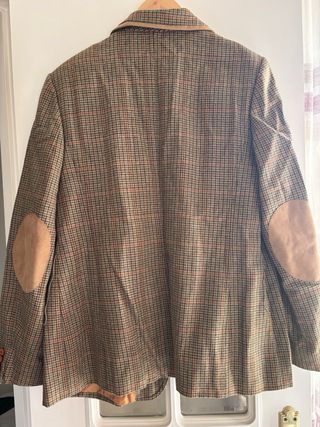 Chaqueta clásica cuadros marrón