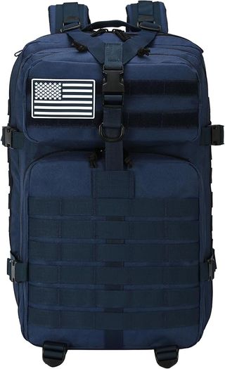 Mochila Táctica Militar 50L Azul + 2 Parches
