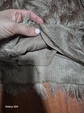 Falda Zara M/38 Marrón Flecos Cremallera