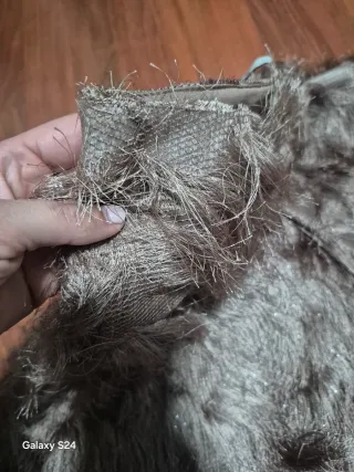 Falda Zara M/38 Marrón Flecos Cremallera