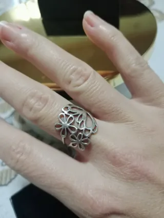 Anillo Plata Flores