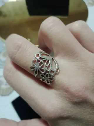 Anillo Plata Flores