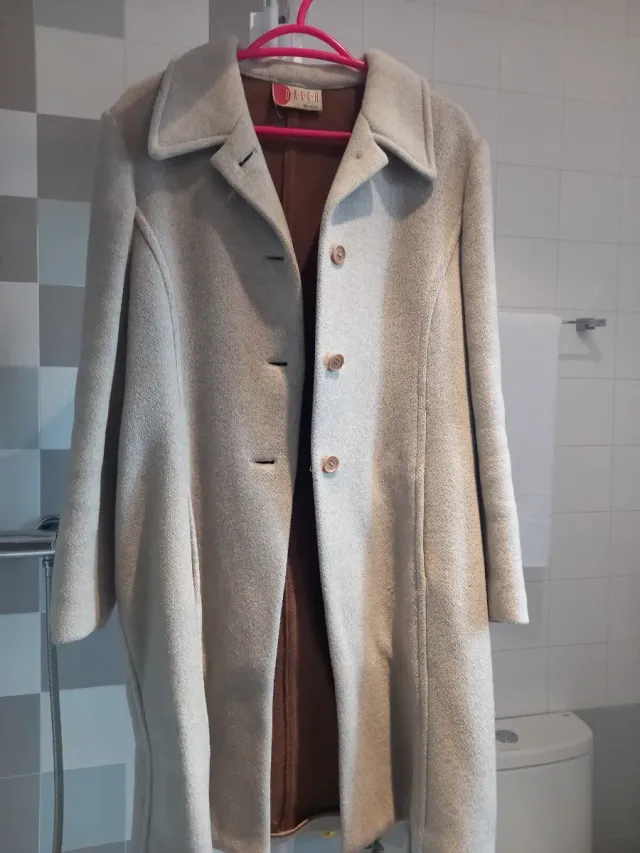 Abrigo largo 70% lana virgen beis