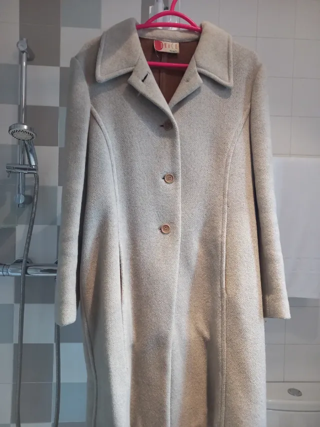 Abrigo largo 70% lana virgen beis