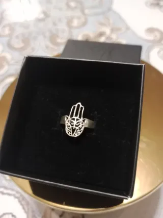Anillo Mano de Fátima Plata
