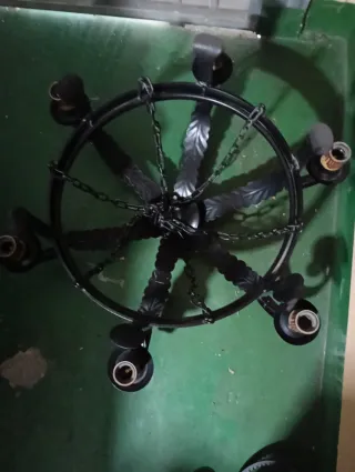 Lámpara de forja rústica 6 luces