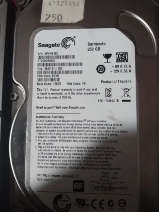 2 Discos Duros Western Digital y Seagate 250GB