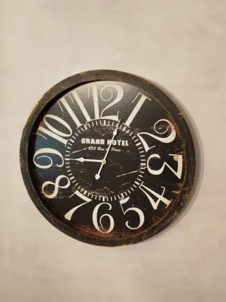 Reloj de Pared Grand Hotel Paris, Decoración