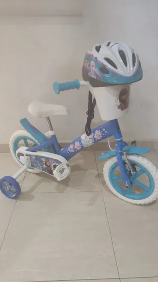 Bicicleta infantil Frozen con ruedines