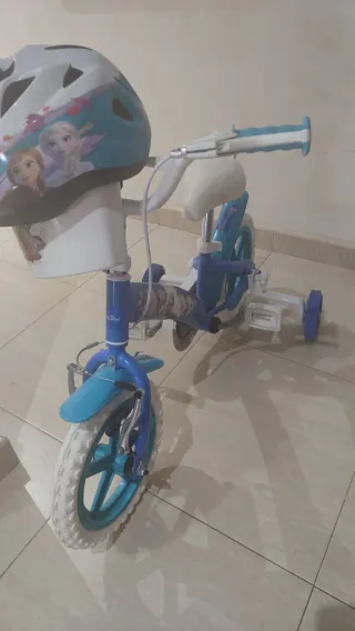 Bicicleta infantil Frozen con ruedines