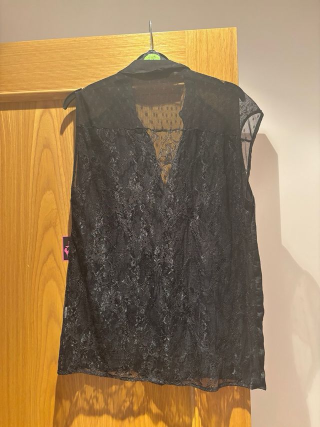 Blusa Zara Negra Transparente