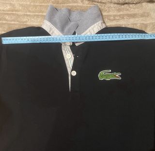 Polo Lacoste Negro Gris Talla L