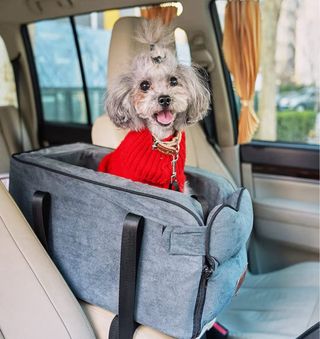 Asiento Coche Perro Pequeño Gris