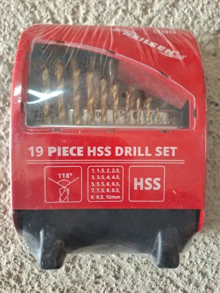 Juego 19 brocas HSS Nielsen 1-10mm